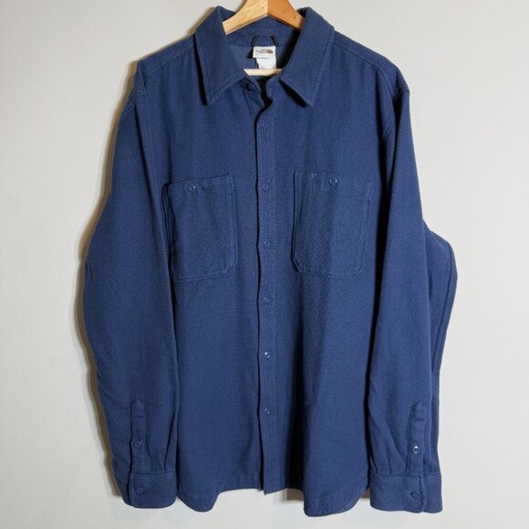 NWT The North Face Valley Twill Flannel Shirt Mens XL Summit Navy Outdoor Preppy - Picture 5 of 16